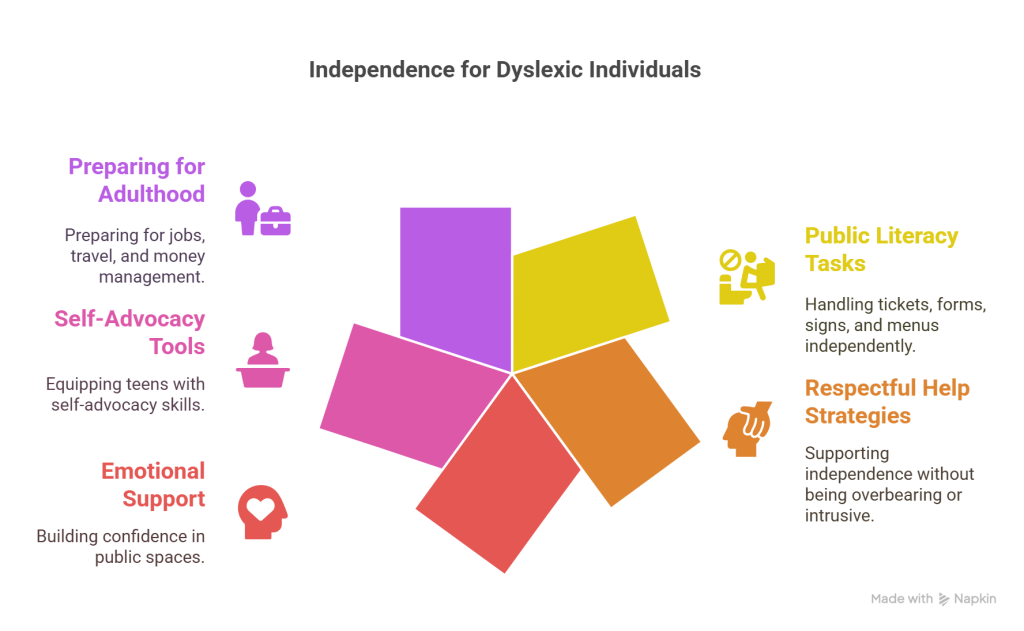 Supporting a Teen with Dyslexia in Public - visual selection
