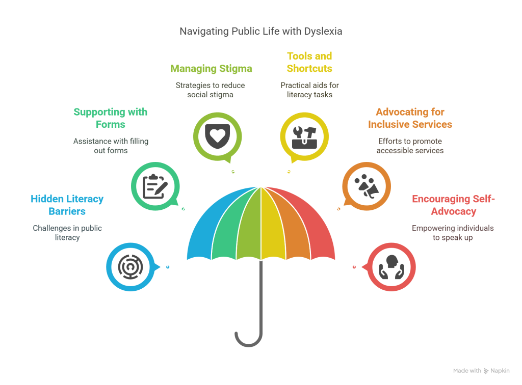 Supporting an Adult with Dyslexia in Public - visual selection