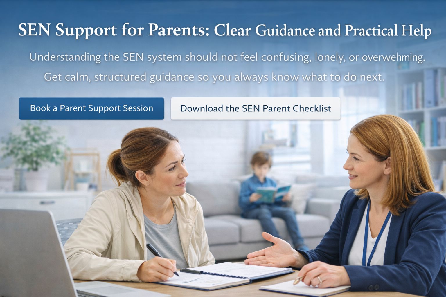 Parent receiving SEN guidance and support from an advisor in the UK