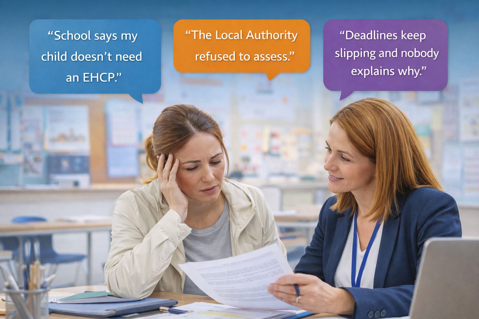 Checklist showing the stages of EHCP support and advocacy