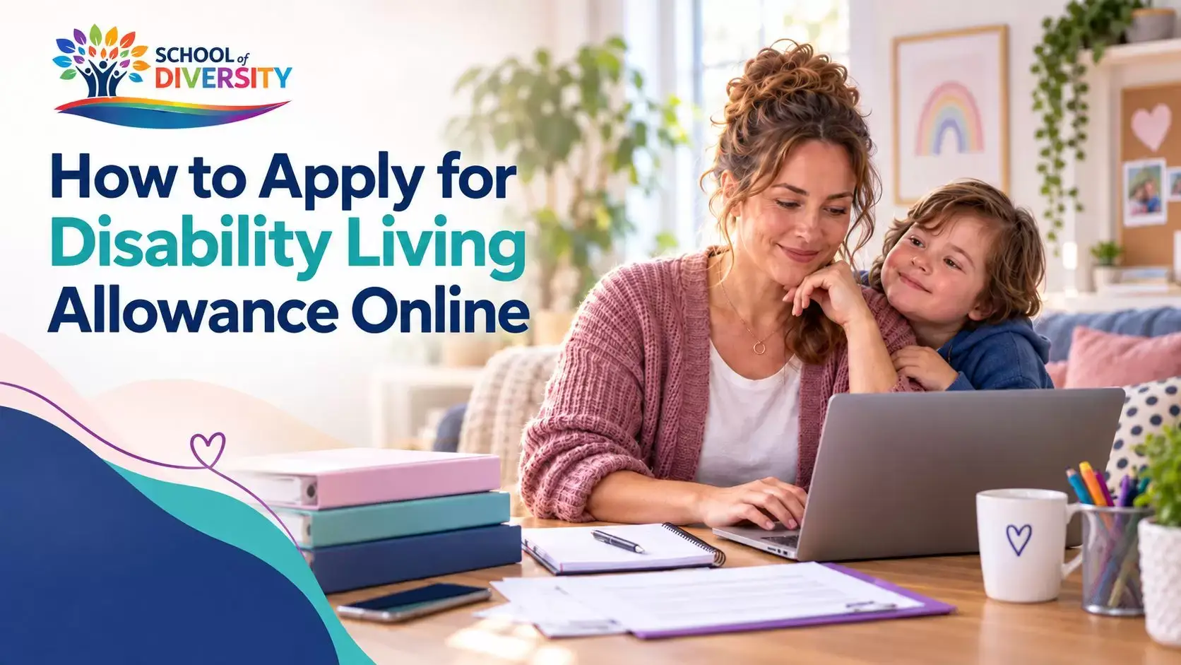 Parent learning how to apply for Disability Living Allowance online for their child